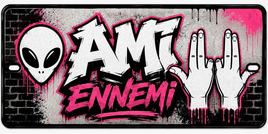 Plaque avant Ami / Topolino — Ami Ennemi rose