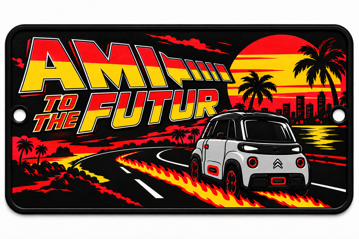 Plaque Ami to the futur — détail