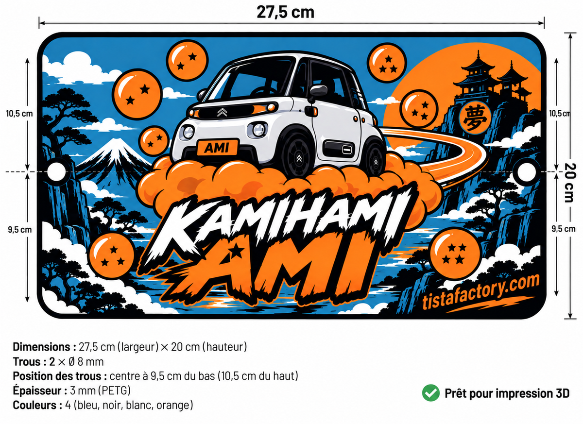Plaque avant Citroën Ami — Kamihamiami